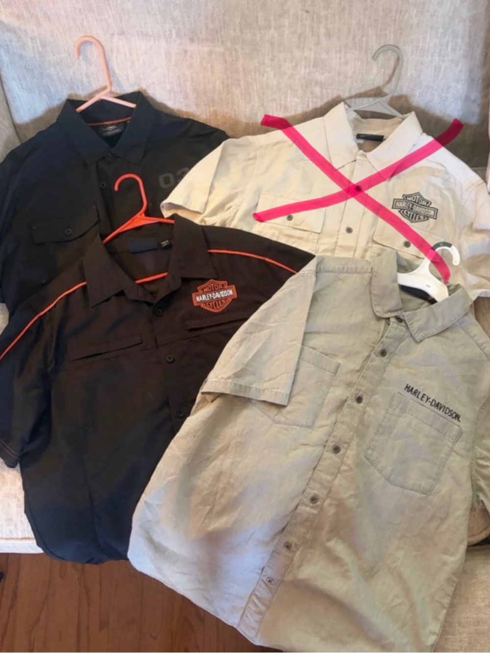 Harley-Davidson Black and Khaki/Gray Button-Up Shirts 3 piece bundle
